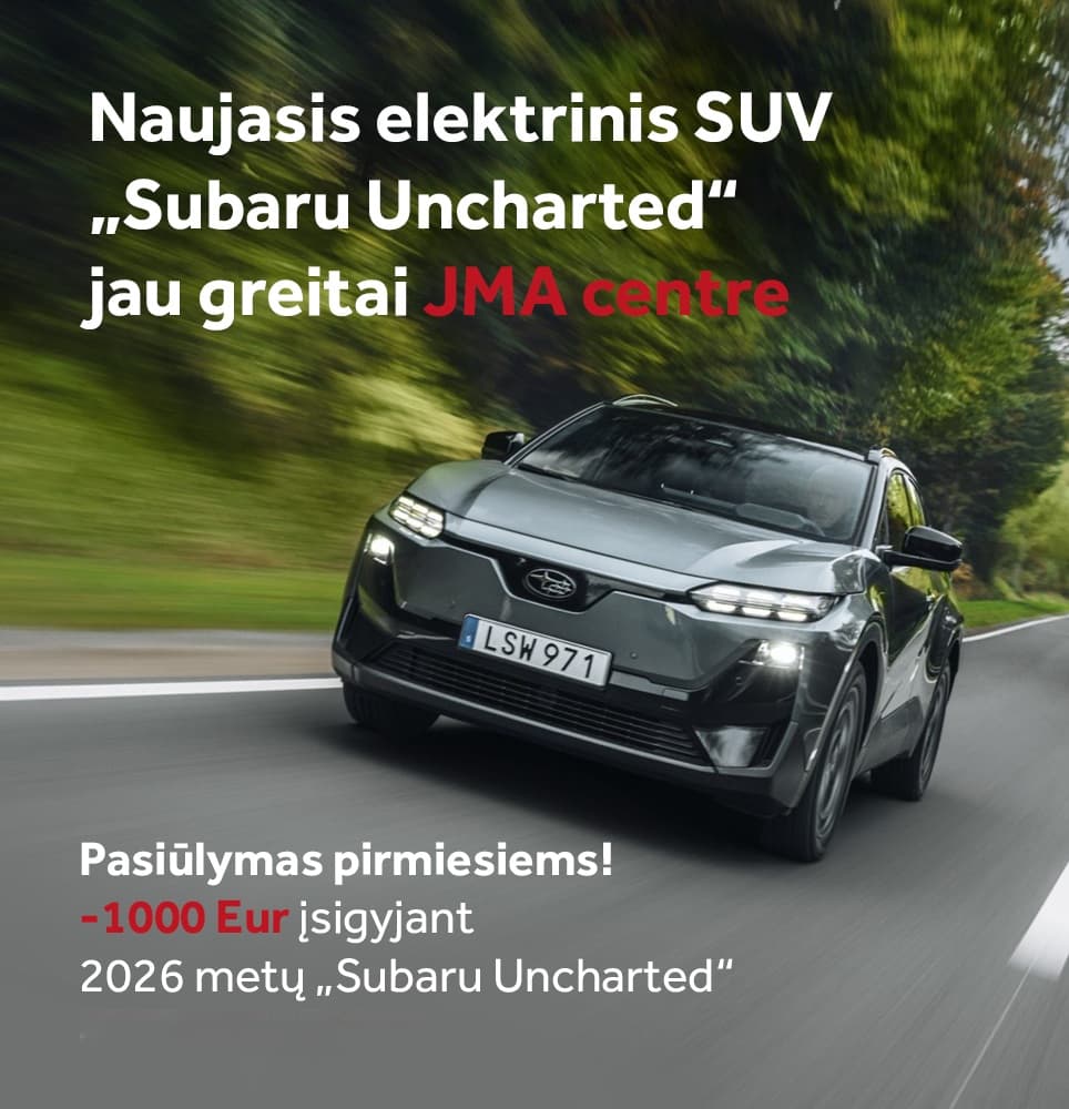 JMA centre prasidėjo naujojo SUBARU UNCHARTED išankstiniai pardavimai